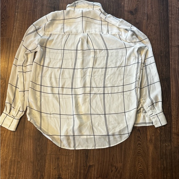 H&M White blouse with black checker pattern - Picture 5 of 6